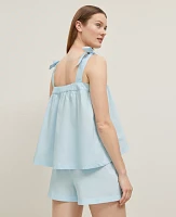 Ann Taylor Bow Pajama Set Zephyr Blue Women's