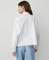 Ann Taylor Weekend Collection Cropped Shirt White Women's