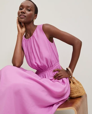 Ann Taylor Cutout Back Midi Dress Orchid Glow Women's