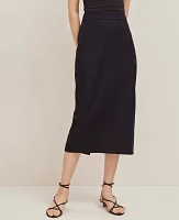 Ann Taylor Linen Blend Clean Midi Skirt Women's