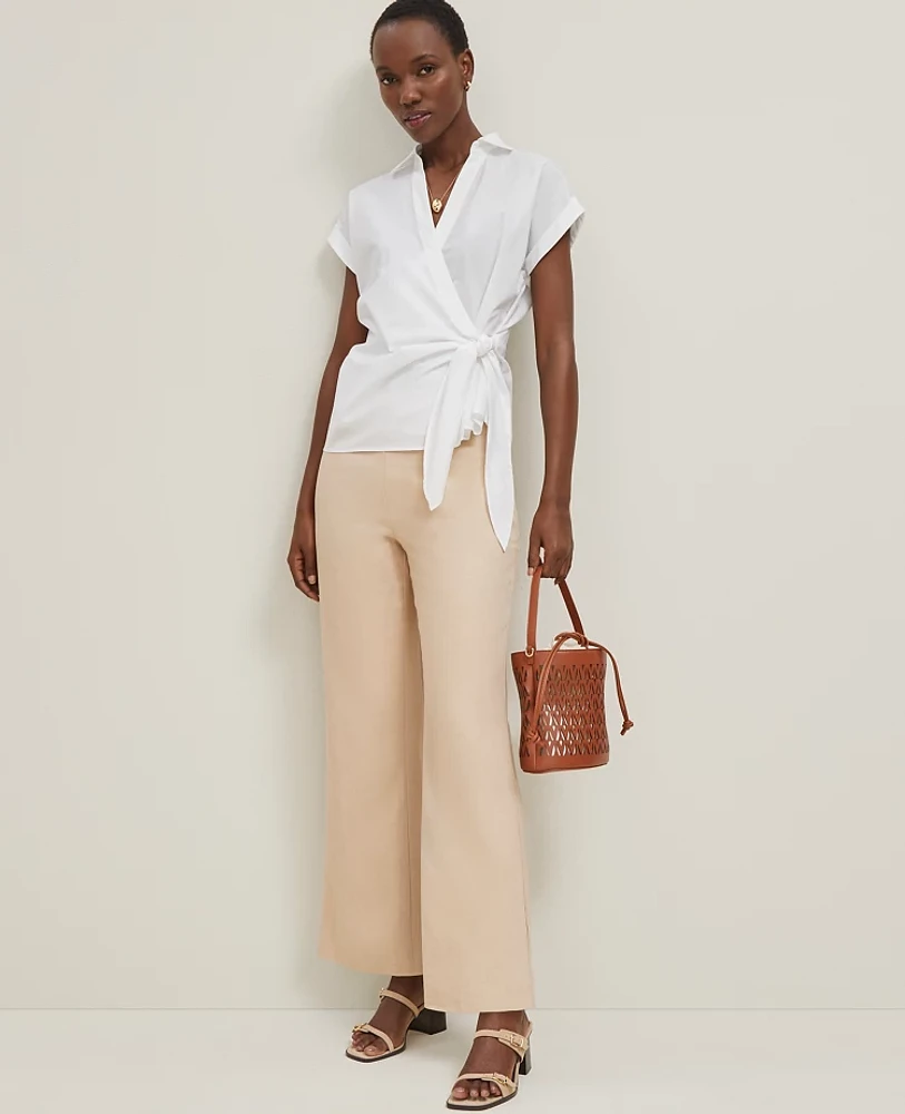 Ann Taylor The Flare Ankle Pant Linen Blend Women's