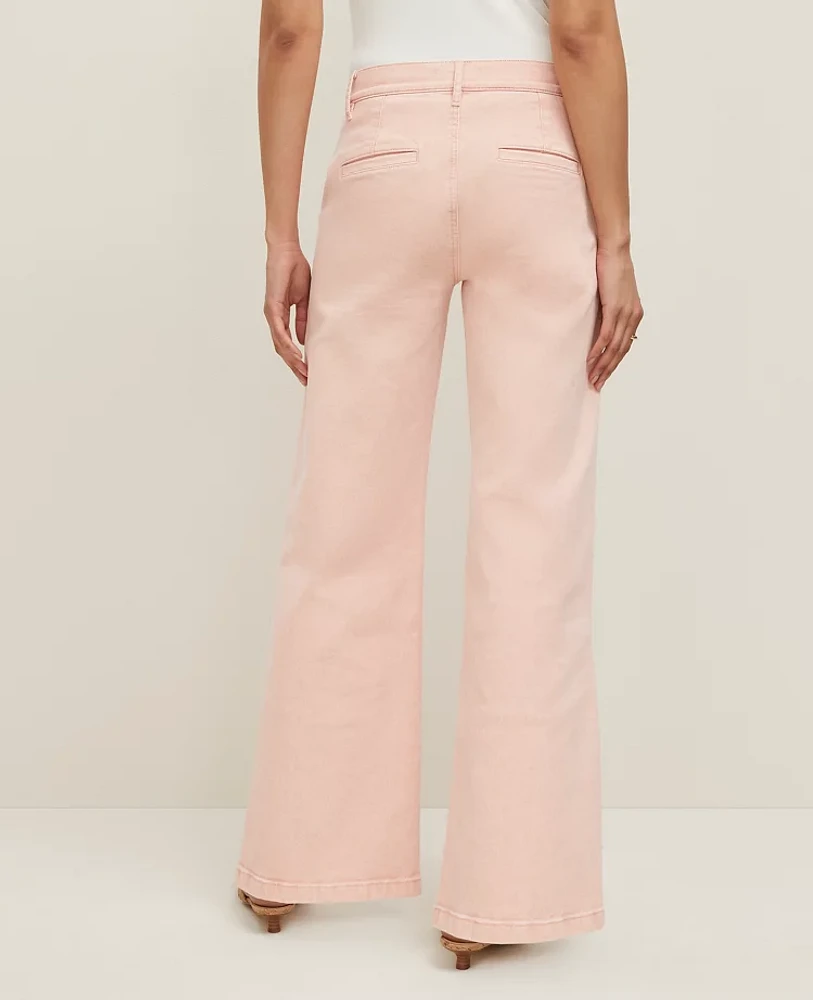 Ann Taylor The Refined Wide-Leg Jean Ceramic Pink Women's