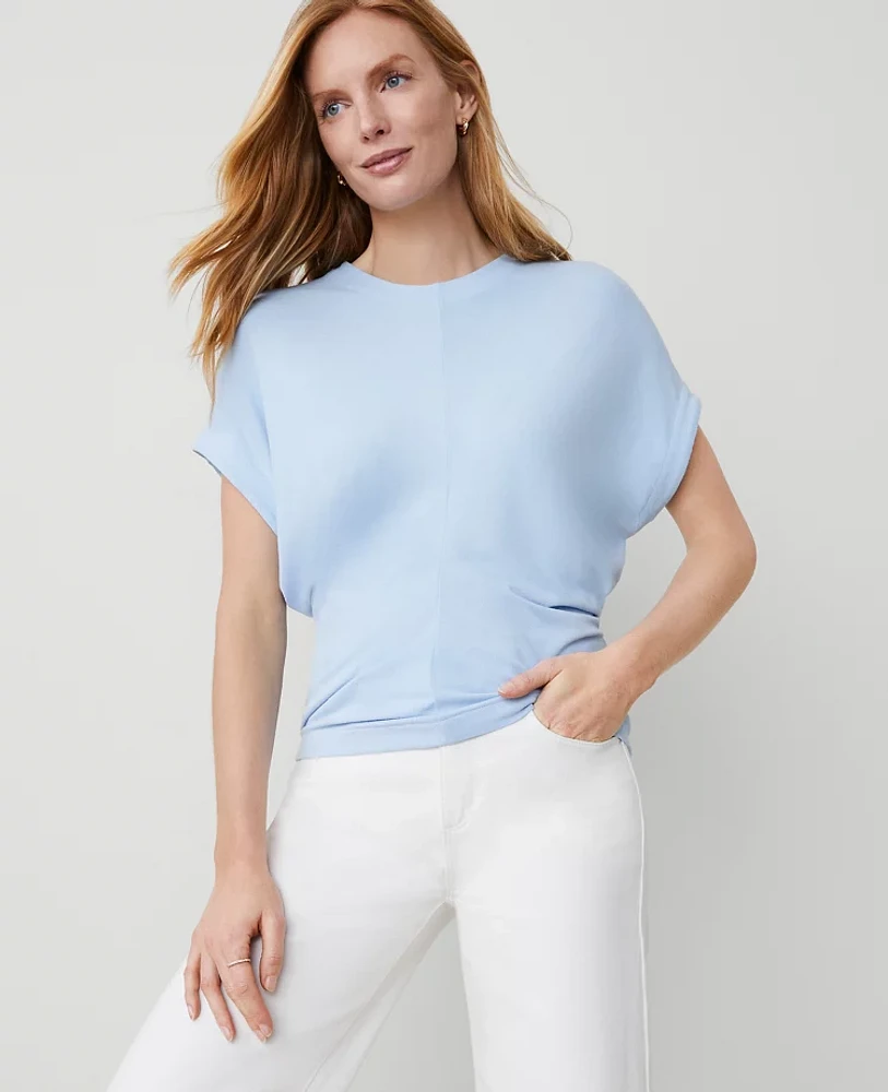 Ann Taylor Bias Cap Sleeve Top Size Medium Freesia Blue Women's