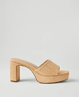 Ann Taylor Platform Mule Sandals Size 11 Natural Women's