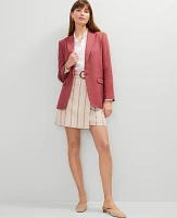Ann Taylor Pinstripe Belted Wrap Skirt Flax Women's