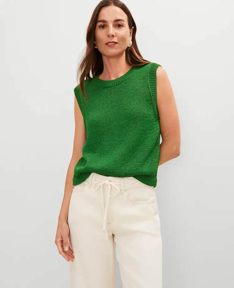 Ann Taylor Crew Neck Sweater Shell Top Women's