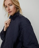 Ann Taylor Petite Weekend Collection Quilted Bomber Jacket Night Sky Women's