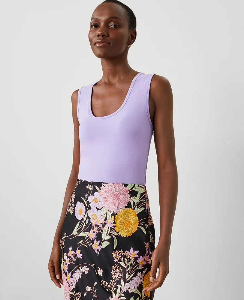 Ann Taylor Modern Scoop Neck Tank Top Radiant Amethyst Women's