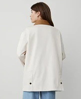Ann Taylor Petite Weekend Collection Faux Leather Collared Jacket Tahini Women's