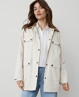Ann Taylor Petite Weekend Collection Faux Leather Collared Jacket Tahini Women's