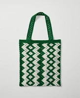 Ann Taylor Crochet Tote Bag White Women's