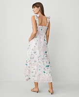 Ann Taylor Petite Map Print Flare Dress Burnt Mauve Women's