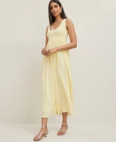 Ann Taylor Petite Mixed Media Sweater Tank Top Dress Size XS Yellow Buttercream Women's