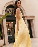 Ann Taylor Petite Mixed Media Sweater Tank Top Dress Size XS Yellow Buttercream Women's