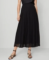 Ann Taylor Chiffon Pleated Maxi Skirt Black Women's