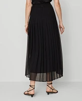Ann Taylor Chiffon Pleated Maxi Skirt Black Women's