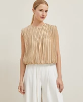 Ann Taylor Pleated Bubble Hem Top Women's