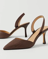 Ann Taylor Kerry Straw Pump Rich Walnut Women's