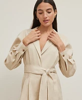 Ann Taylor Petite Linen Blend Wide Leg Jumpsuit Toasted Oat Women's