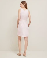 Ann Taylor Linen Blend V-Neck Wrap Dress Potpourri Women's
