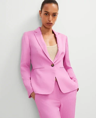 Ann Taylor The Petite Hutton Blazer Twill Pink Orchid Women's