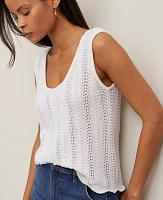 Ann Taylor Crochet Sweater Shell Top Size XS White Women's