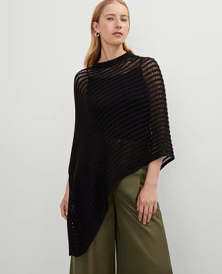 Ann Taylor Crochet Poncho Black Women's