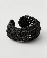 Ann Taylor Raffia Cuff Bracelet Black Women's