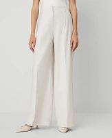 Ann Taylor The Wide-Leg Pant — Curvy Fit Size 0 Tan Texture Women's