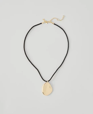 Ann Taylor Nugget Cord Necklace Goldtone Women's