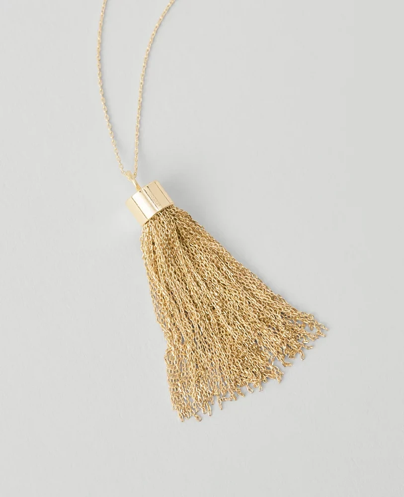 Ann Taylor Tassel Necklace Goldtone Women's