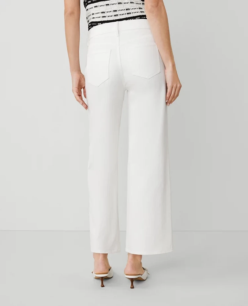 Ann Taylor The Petite Wide-Leg Crop Jean White Women's