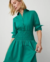 Ann Taylor Petite Flare Midi Shirtdress Size 10 Shady Glade Women's