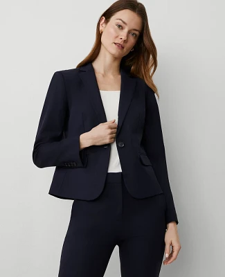 Ann Taylor The Petite One-Button Blazer Stretch Cotton Women's