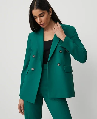 Ann Taylor The Petite Tailored Blazer in Textured Drape Size 12 Fresh Evergreen Women's