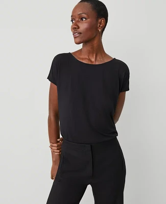 Ann Taylor Jersey Wedge Top Black Women's