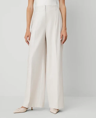 Ann Taylor The Petite Wide-Leg Pant — Curvy Fit Size 00 Tan Texture Women's