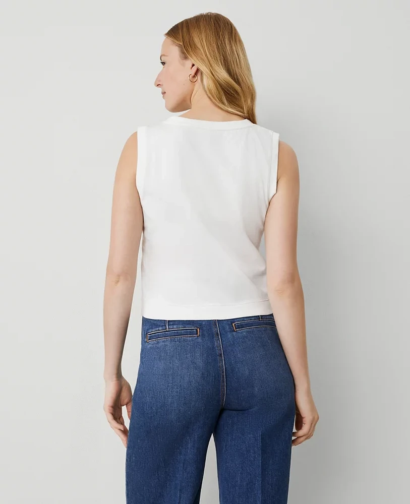 Ann Taylor Knit V-Neck Vest White Women's