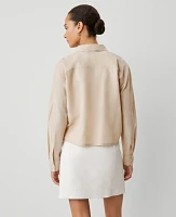 Ann Taylor Weekend Collection Drop Shoulder Shirt Toasted Oat Women's