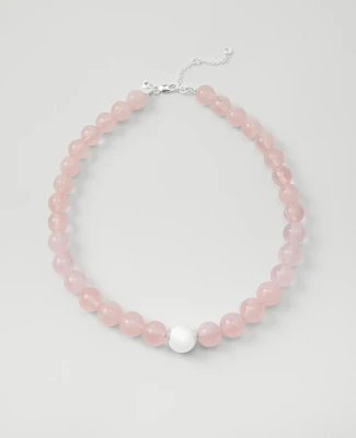 Ann Taylor Stone Ball Statement Necklace Pink Peony Women's