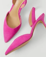 Ann Taylor Kerry Suede Slingback Pump Rose Violet Women's