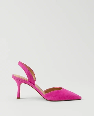 Ann Taylor Kerry Suede Slingback Pump Rose Violet Women's