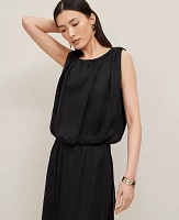 Ann Taylor Bubble Hem Tank Top Black Women's