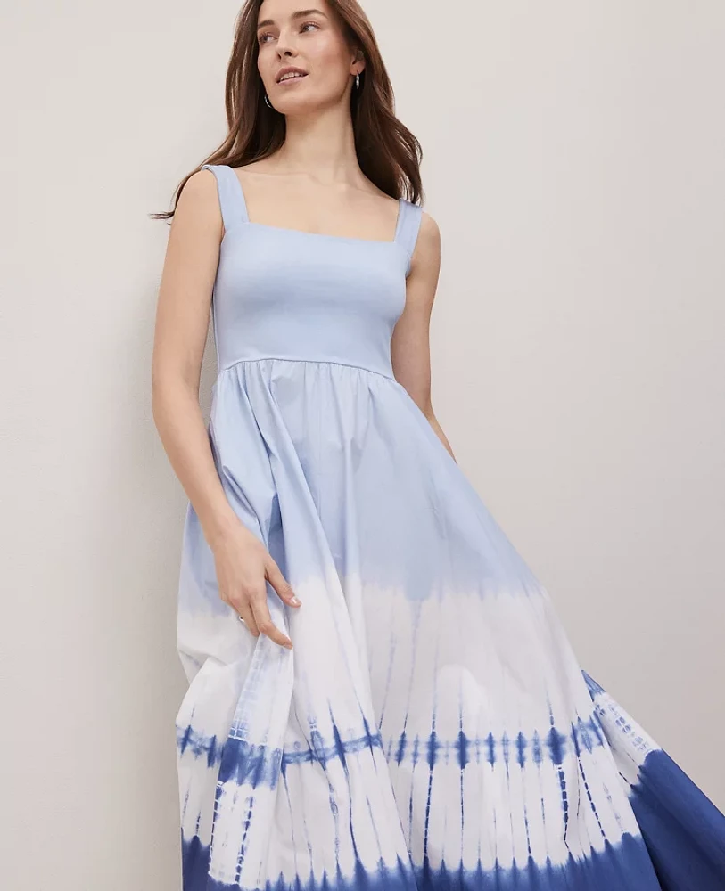 Ann Taylor Weekend Collection Strappy Flare Midi Dress Size 2 Zephyr Blue Women's