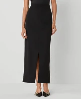 Ann Taylor The Petite Column Maxi Skirt Fluid Crepe Black Women's