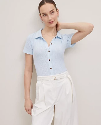 Ann Taylor Weekend Collection Polo Shirt Size 2XL Zephyr Blue Women's