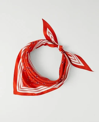 Ann Taylor Geo Triangle Silk Scarf Red Pepper Women's