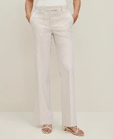 Ann Taylor The Straight Trouser Pant Striped Seersucker Cappuccino Tan Women's