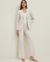 Ann Taylor The Straight Trouser Pant Striped Seersucker Cappuccino Tan Women's