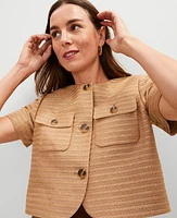 Ann Taylor Metallic Tweed Jacket Karat Gold Women's